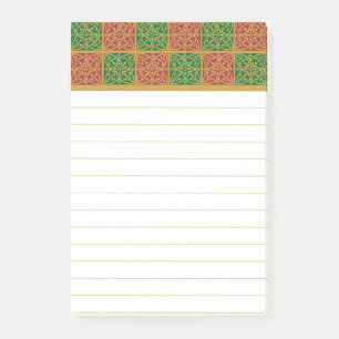 Rot-Grünes Fleur-de-lis-Muster Post-it Klebezettel