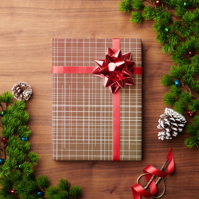 Rot-grünes Schachbrettmuster-Geschenkpapier mit Fa Geschenkpapier (Feiertagsgeschenk)