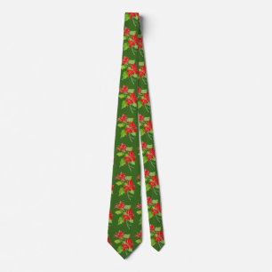 Rot-grünes vintage Weihnachtsstern-Weihnachtsmuste Krawatte