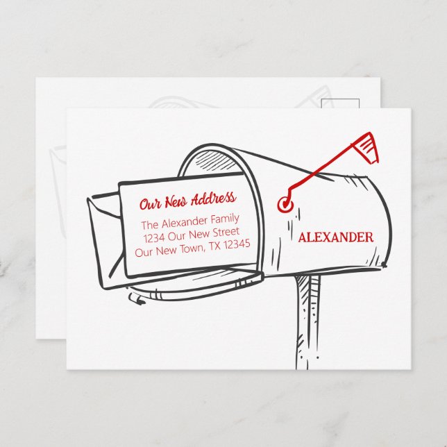 Rot haben wir bewegte verzweifelte Mailbox-Bewegun Postkarte (Vorne/Hinten)