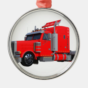 Rot halb Tracter Anhänger Ornament Aus Metall