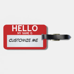 Rot hallo mein Name ist… kundengerecht Gepäckanhänger