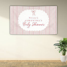 Rot handgezeichnete Bögen Rosa Mädchen Baby Shower Banner