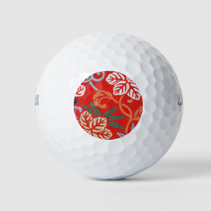 Rot-Hawaiianischer Kimono: Vintager Blumen Golfball