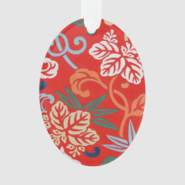 Rot-Hawaiianischer Kimono: Vintager Blumen Ornament