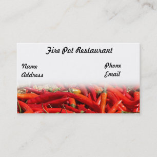 Rot - heiße Chili-Paprikaschoten Visitenkarte