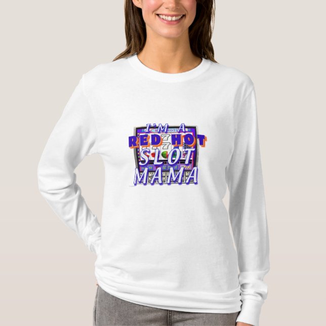 Rot - heißer Schlitz-Mutter Ladys' T-Shirt (Vorderseite)