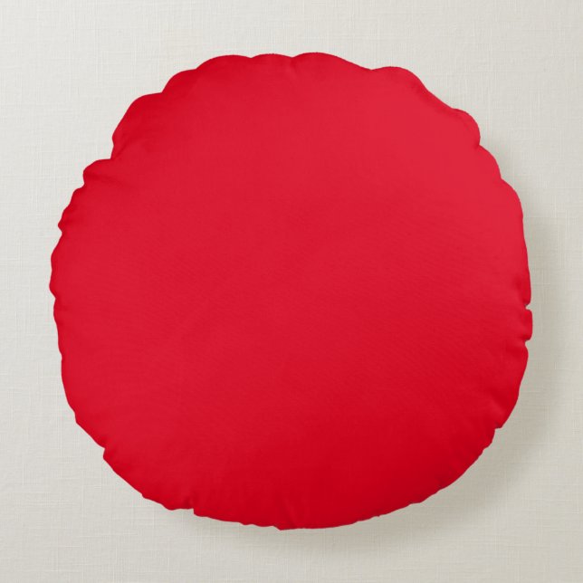 Rot, hellrot, Uni Rundes Kissen (Vorderseite)