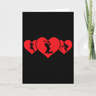 Rot Herz Cricket-Spiel Spieler Liebe Lustiger Vale Karte