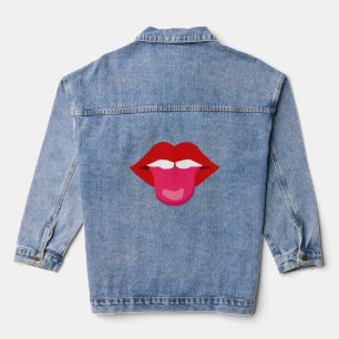 ROT-HET-LIPS SPRACHE AUSSERHALB LADIES-T - SHIRT JEANSJACKE
