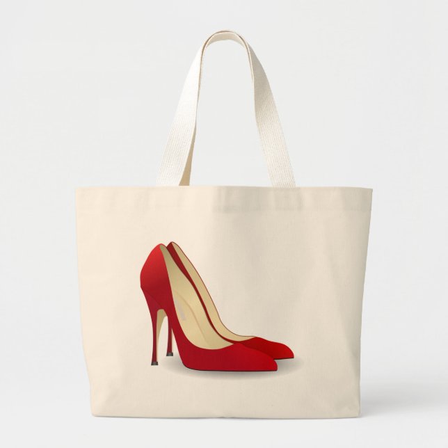 Rot-High-Heels Jumbo Stoffbeutel (Vorne)