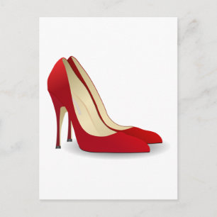 Rot-High-Heels Postkarte