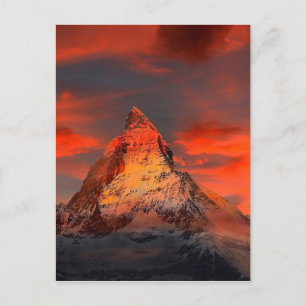 Rot-Himmel der Gebirgsschweiz Matterhorn Zermatt Postkarte
