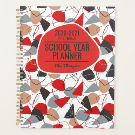 Rot, Holzkohle und Abstrakte Weißform Planer