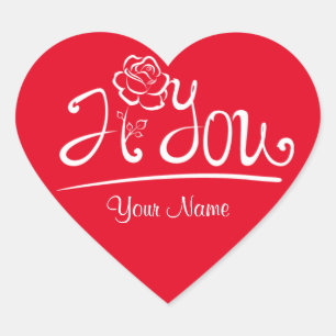 Rot / I Rose Sie / Valentinstag Aufkleber