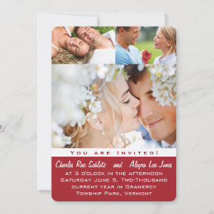 Rot Ihr Foto Hochzeitseinladungen Einladung