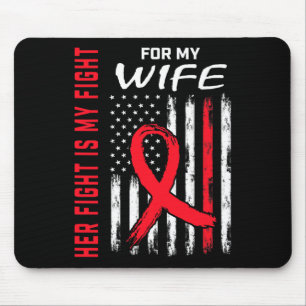 Rot ihr Kampf ist meine Ehefrau Herzerkrankung Awa Mousepad