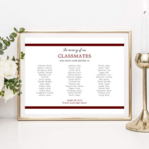 Rot im Gedenken an unsere Wiedersehen der Klassenk Poster