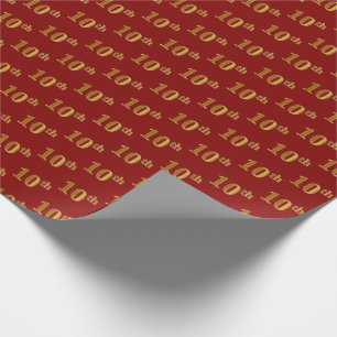 Rot, Imitate Gold 10. (10.) Event Wrapping Paper Geschenkpapier