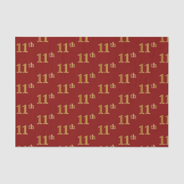 Rot, Imitate Gold 11. (Elfte) Tissue Paper Seidenpapier (Vorderseite)