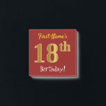 Rot, Imitate Gold 18. Geburtstag, mit Individuelle Post-it Klebezettel<br><div class="desc">This Note Design Feys hat like Nachricht "First-Name's 18th Birthday!", with the "18th" having a Fake/imitation gold-like coloring look, wir haben red colored background. The name can be personalized. Notes like these could perhaps be used as decorations at a birthday party for somebody who is celebrating their eighteenth birthday. [~...</div>