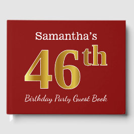 Rot, Imitate Gold 46. Geburtstagsparty + Individue Gästebuch