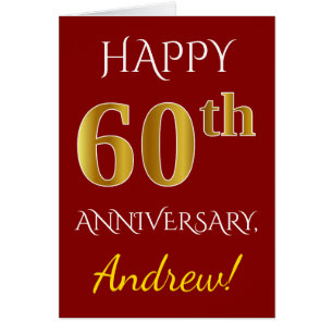 Rot, Imitate Gold 60. Hochzeit und Name