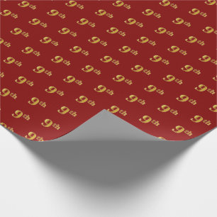 Rot, Imitate Gold 9. (9.) Event Wrapping Paper Geschenkpapier