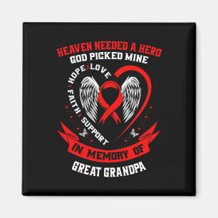 Rot in Erinnerung an die große Grandpa-Herzkrankhe Magnet