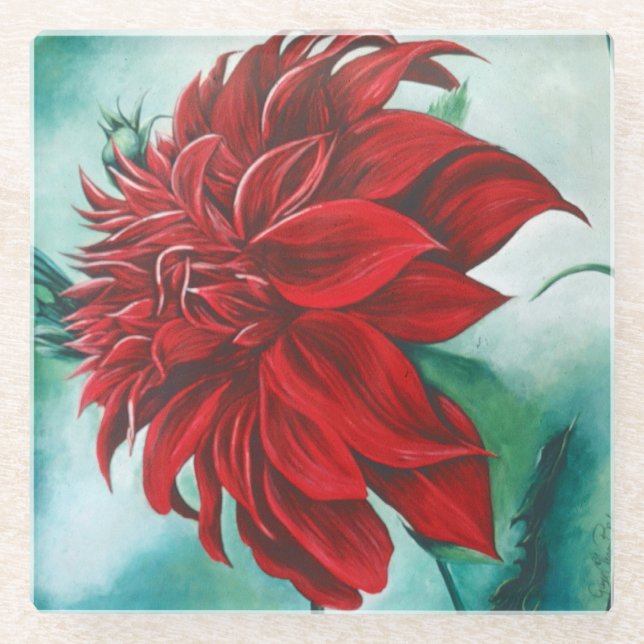 Rot in Furry Glasuntersetzer (Vorderseite)