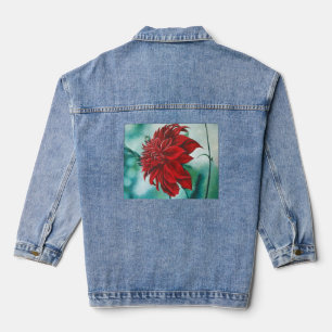 Rot in Furry Jeansjacke