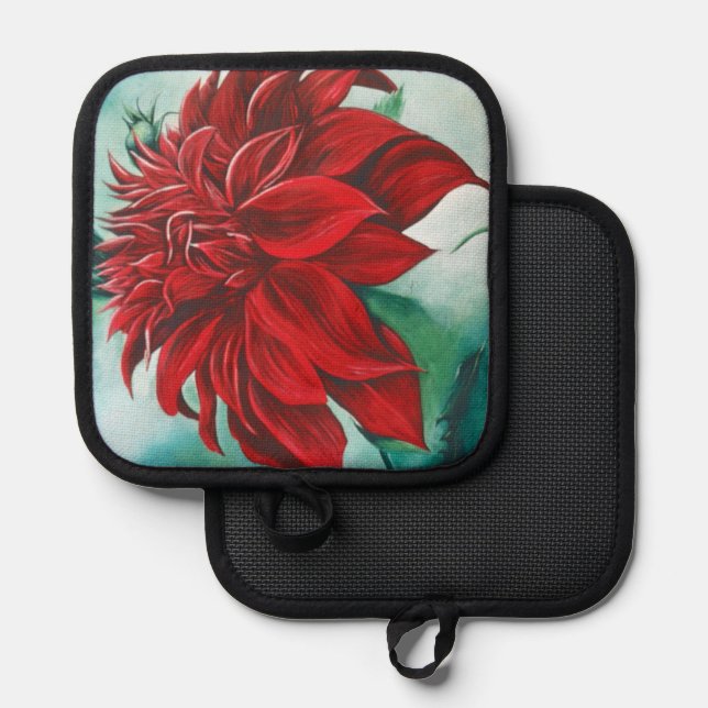 Rot in Furry Topflappen (Vorderseite/Rückseite)