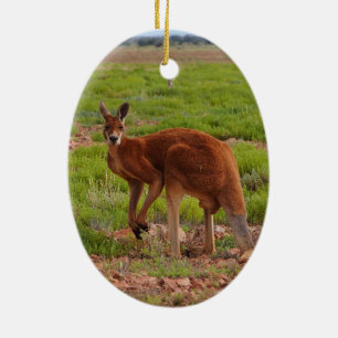 Rot-Känguru-Ornament Keramik Ornament