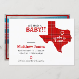 Rot Kariert aus Texas Horizontal Foto Ankündigung