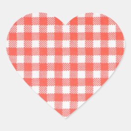 rot kariert Herz-Aufkleber