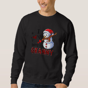 Rot Kariert I Liebe ist ein Granny Snowman Dabbing Sweatshirt
