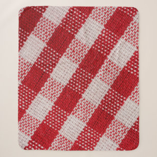 Rot kariert: Stoff Tischdecken Textur. Sherpadecke