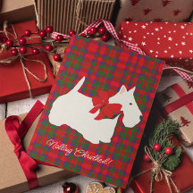 Rot kariert Tartan Scottie Gruß