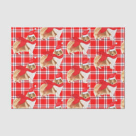 Rot Kariert und Weihnachten Rough Collie Lover Hol Seidenpapier