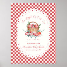 Rot karierte Ernte-Apfel-Baby-Shower-Willkommen 