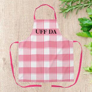 Rot karierte Farmhouse-Uff-Da-All-Over-Print-Schür Schürze