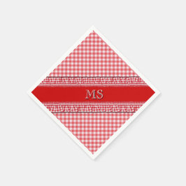 Rot karierte Neapel mit Monogramm Serviette
