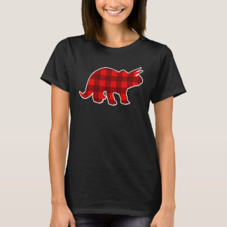 Rot karierter Dinosaurier Weihnachten Familie pass T-Shirt