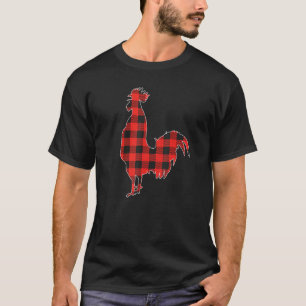 Rot kariertes Huhn Weihnachten passend Büffel Fami T-Shirt