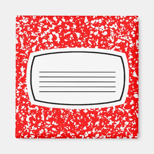 Rot-Kompositionsbuch Magnet (Vorne)