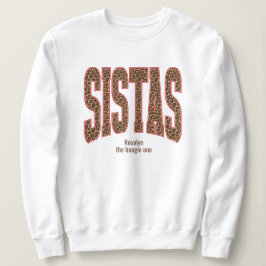 Rot + Leopardendruck Varsity SISTAS Sweatshirt