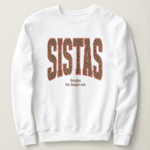 Rot + Leopardendruck Varsity SISTAS Sweatshirt