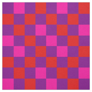 Rot Lila Rosa Kariertes Musterdesign Stoff