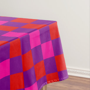 Rot lila rosa kariertes Musterdesign  Tischdecke