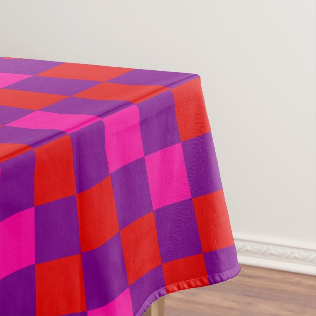 Rot lila rosa kariertes Musterdesign  Tischdecke (Beispiel)